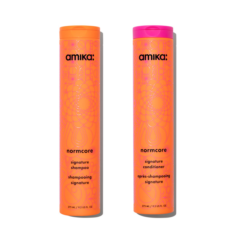 amika normcore signature shampoo and conditioner, 275 ml bottles